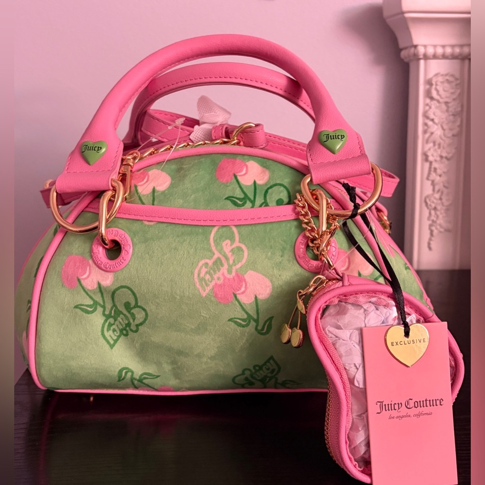 Juicy Couture Retro Cherry Satchel Bag Retro Green NWT